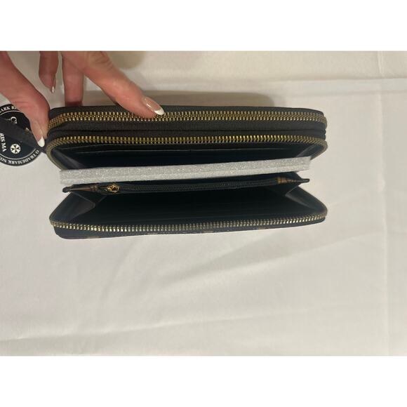 Charisma Via Monogrammed Brown Wallet Wristlet with Gold Hardware - Picture 2 of 8